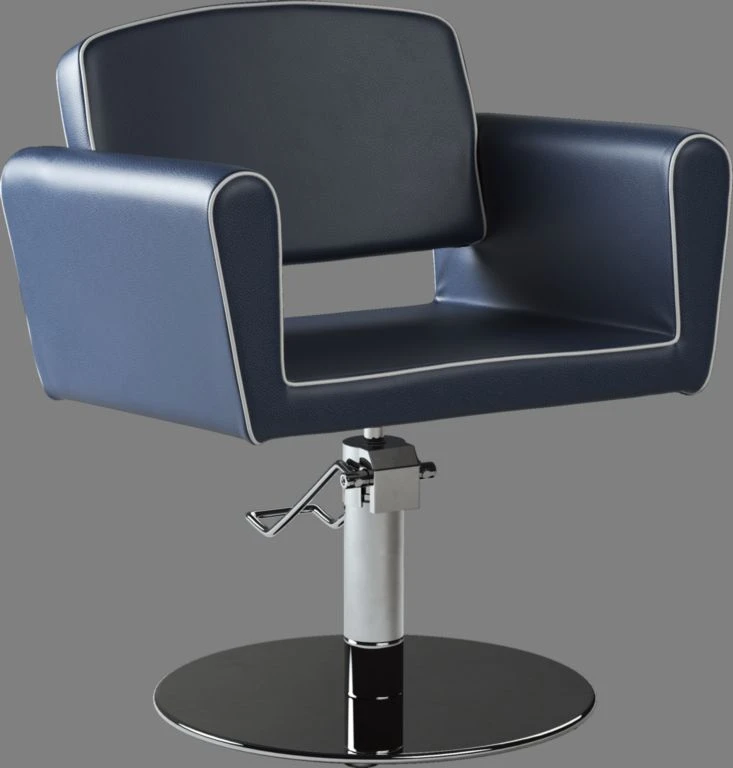 BLUESCHAIR, Friseurstuhl mit feststellbarer Hydraulikpumpe und Roto Fuß.