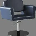 BLUESCHAIR, Friseurstuhl mit feststellbarer Hydraulikpumpe und Roto Fuß.