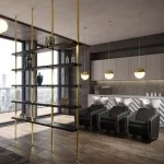 FIFTIES SUPERBLACK+GOLD Friseurstuhl