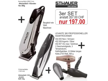 3er Set Föhn + Haarscheider