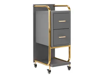 Arbeitswagen- Friseurwagen  gold–grau