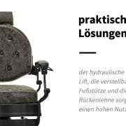 Barberstuhl El-Presidente altes Leder grau