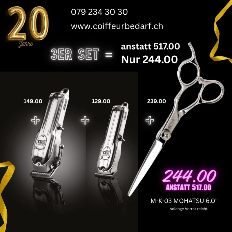3er SET = 2 Haarschneider 1 Schere