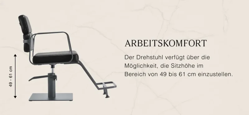 Coiffeur Friseur-stuhl Portas schwarz-graues Gestell