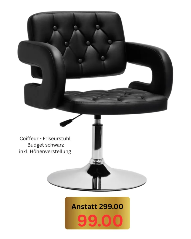 Coiffeur - Friseurstuhl Hair System Budget schwarz