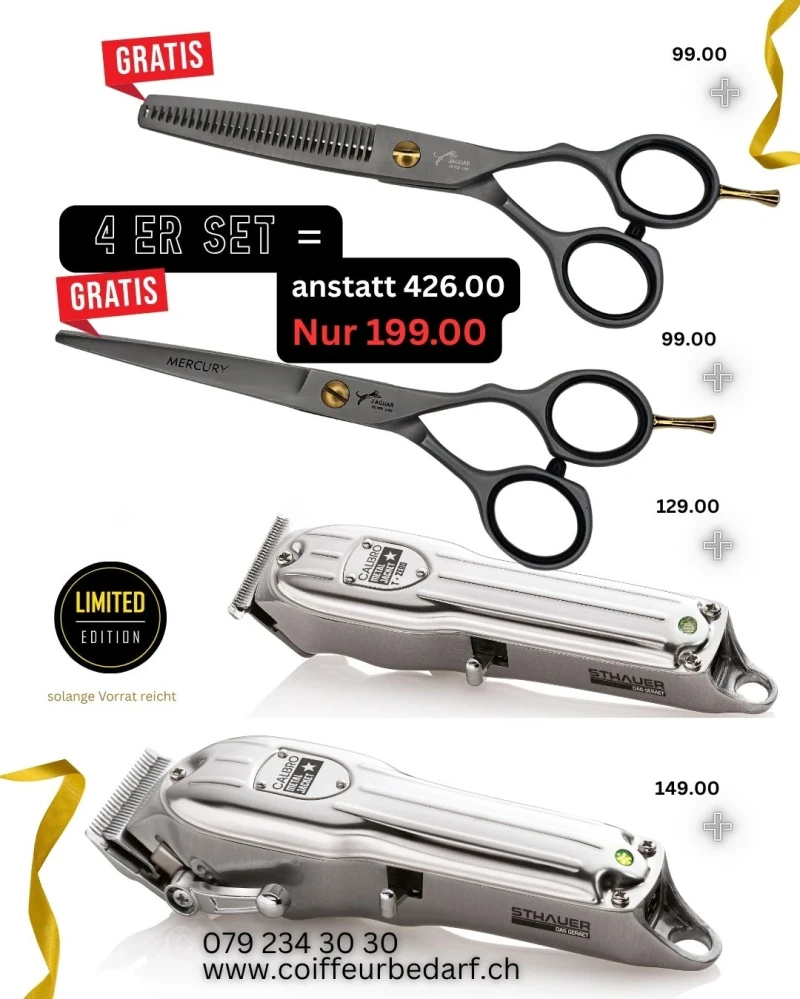 4 er Set - Jaguar Haarschere & Haarschneider