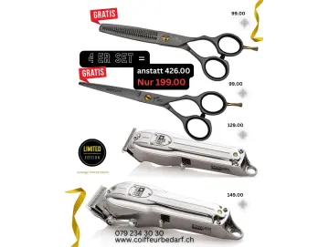 4 er Set - Jaguar Haarschere & Haarschneider