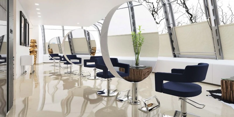 CREUSA SUPERBLACK+ Gold Friseurstuhl