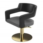 CREUSA SUPERBLACK+ Gold Friseurstuhl