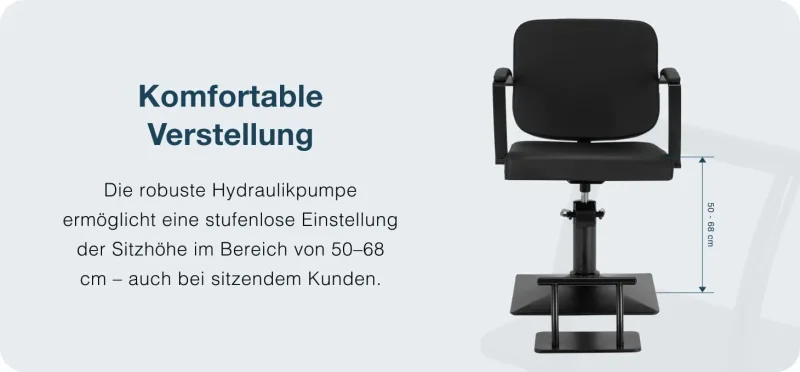 Coiffeur- Friseurstuhl Elda, schwarz