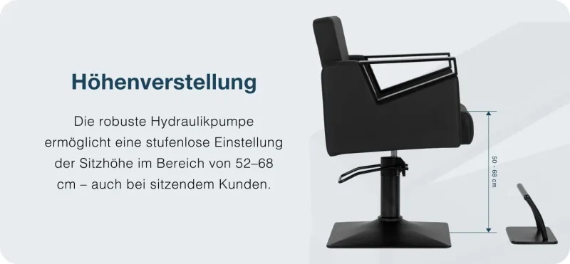 Coiffeur- Friseurstuhl Elda, schwarz