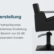 Coiffeur- Friseurstuhl Elda, schwarz