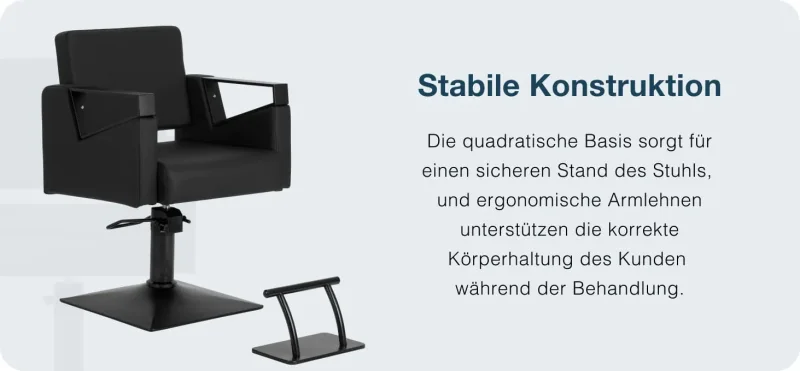 Coiffeur- Friseurstuhl Elda, schwarz