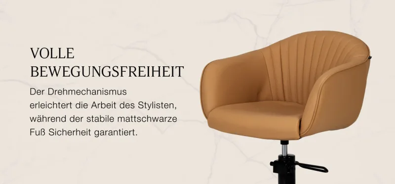 Coiffeur Friseurstuhl Carol – Karamell