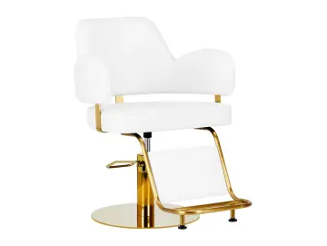 Coiffeur Friseurstuhl LINA  Gold Weiß