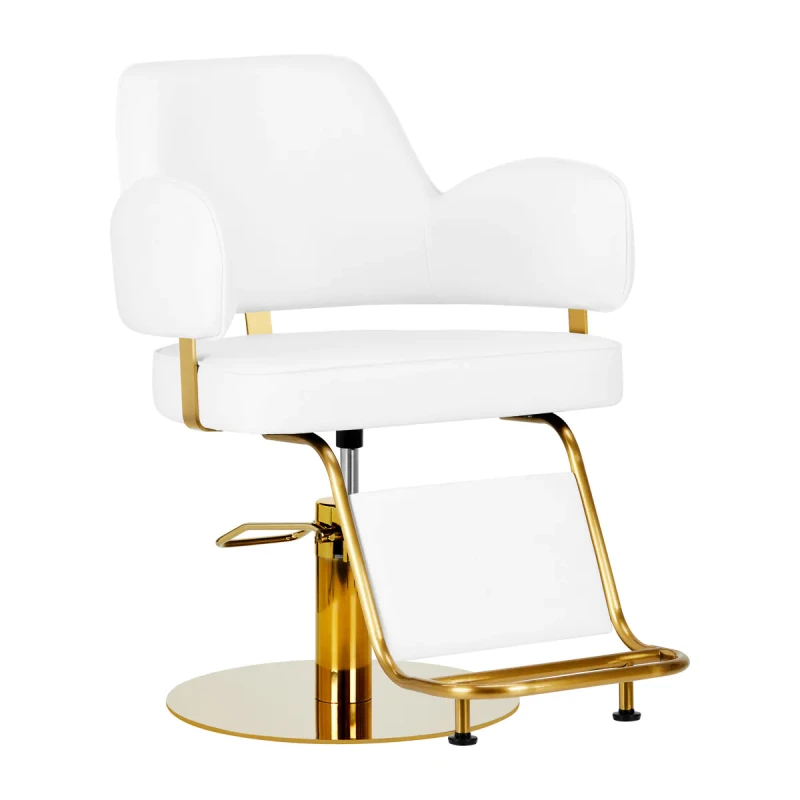 Coiffeur Friseurstuhl LINA  Gold Weiß