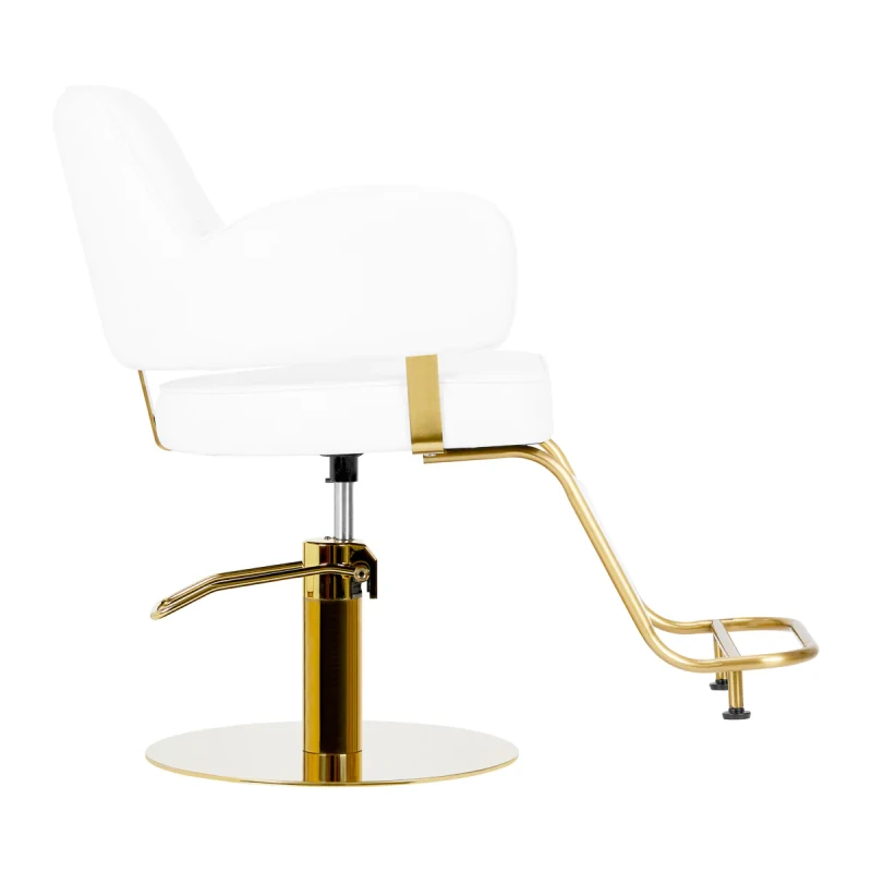 Coiffeur Friseurstuhl LINA  Gold Weiß