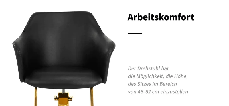 Coiffeur Friseurstuhl Marga gold-schwarz