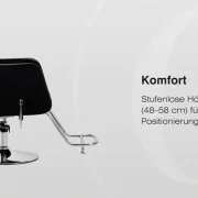 Coiffeurstuhl Arnold bewegliche Rückenlehne schwarz