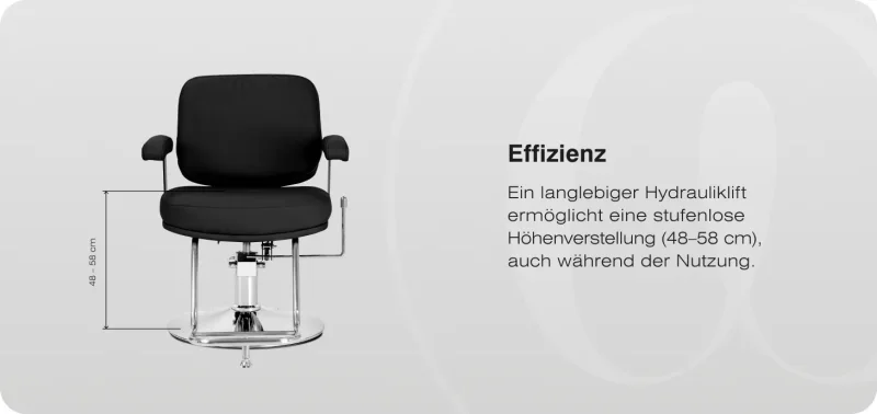 Coiffeurstuhl Ortega bewegliche Rückenlehne Marina schwarz