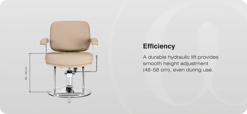 Coiffeurstuhl Ortega bewegliche Rückenlehne Marina  beige
