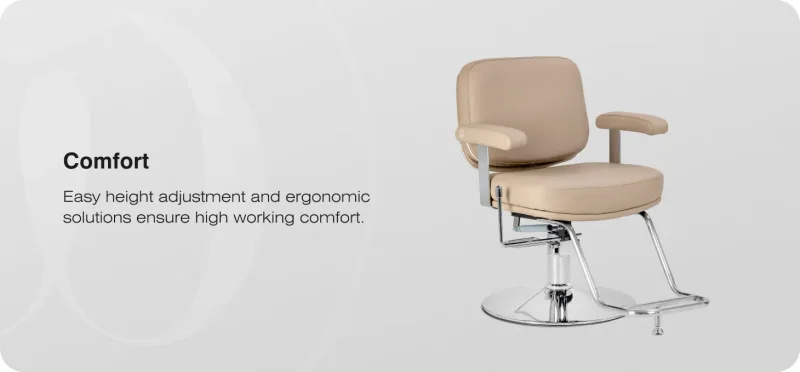 Coiffeurstuhl Ortega bewegliche Rückenlehne Marina  beige