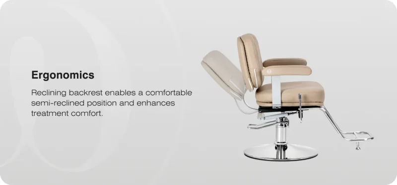 Coiffeurstuhl Ortega bewegliche Rückenlehne Marina  beige