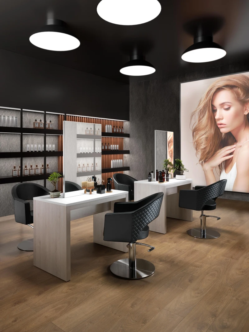 Doppelseitiger Coiffeur-Kosmetikspiegel weiss l