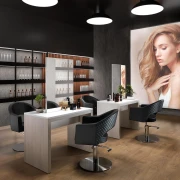 Doppelseitiger Coiffeur-Kosmetikspiegel weiss l