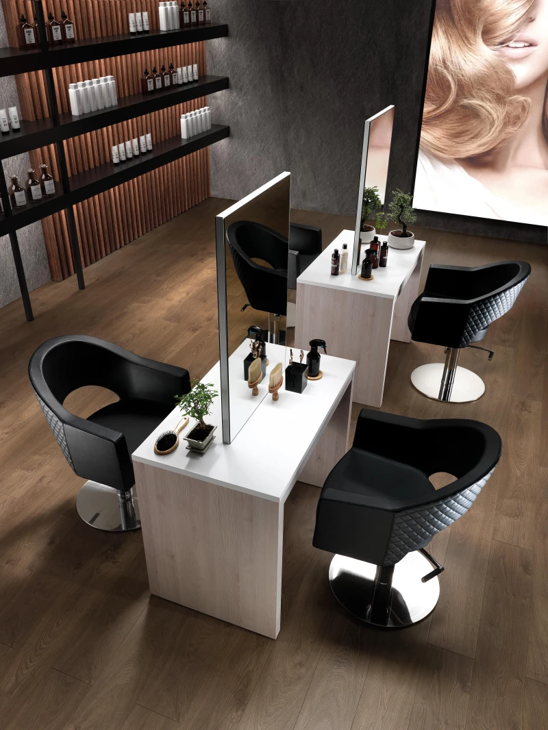 Doppelseitiger Coiffeur-Kosmetikspiegel weiss l