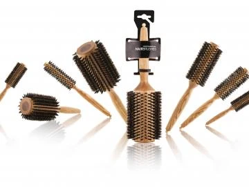 Bürste- Eschenholz Rund  100% Wildschweinborsten