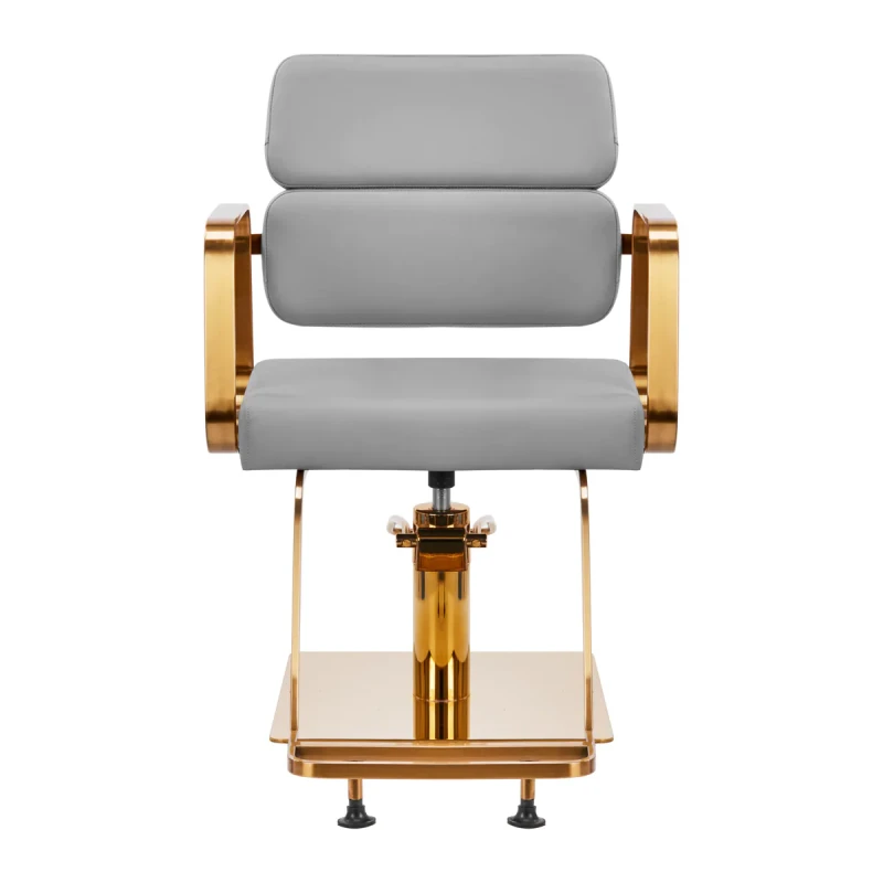 Friseurstuhl Coiffeur Porta Friseurstuhl grau-gold