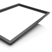 Hand Spiegel Coiffeur Friseur, QUER  ECKIG mirror Blackmirror Black