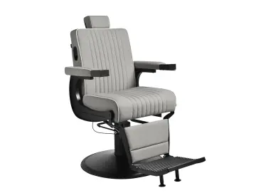 Herren- Barber Stuhl Lars , GRAU mit schwarzem Gestell ohne Naht hinten