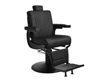 Herren- Barber Stuhl Lars, Schwarz mit schwarzem Gestell ohne Naht hinten