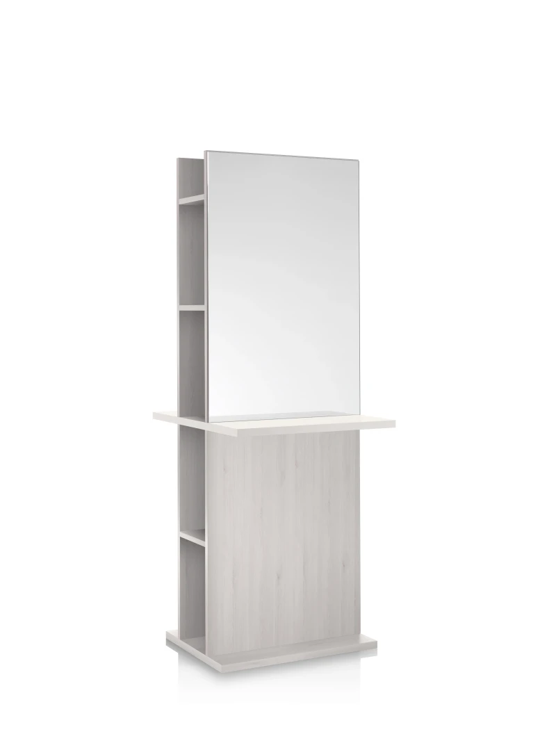 LUCE DUO Doppelseitiger Spiegelmöbel mit Konsole Coiffeur - Friseur-weiss
