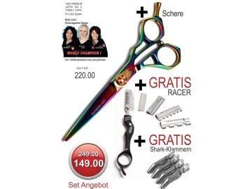 S-H Schere + gratis Racer + Clips Coiffeur-Barber