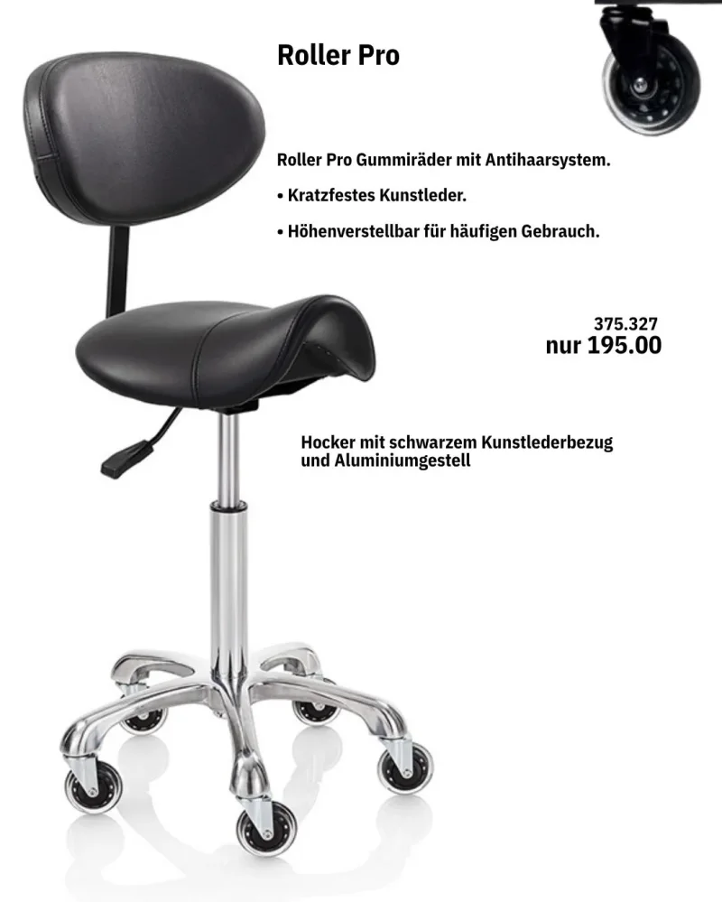 Roller Pro Professioneller Arbeitshocker – Maximaler Komfort & Haarfreie Mobilität