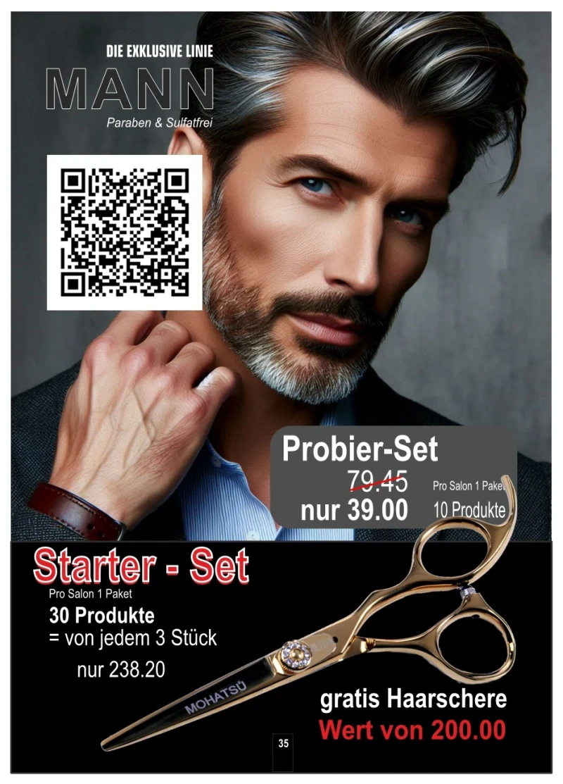 Starter Paket Mann + gratis Haarschere