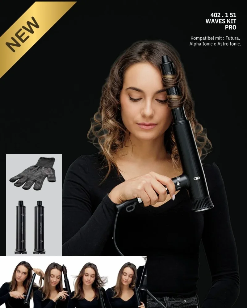 WAVES KIT PRO – Professionelles Locken- & Wave-Set als Föhn-Aufsatz mit Halte-Clip